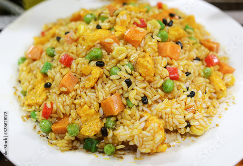 Rice cooked according to a special recipe.