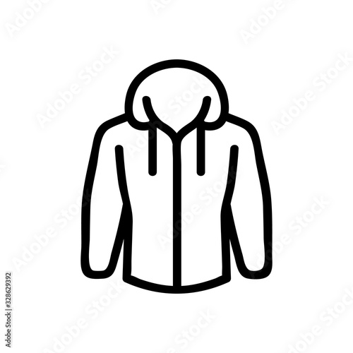 hoodie icon vector. Thin line sign. Isolated contour symbol illustration