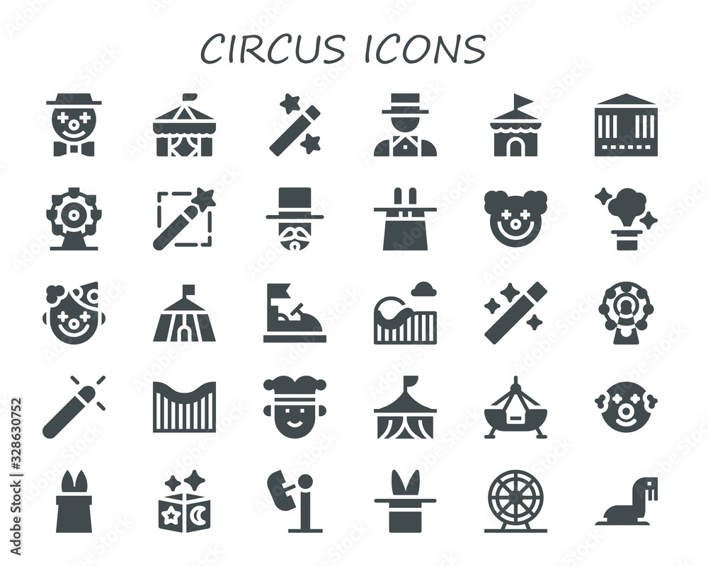 circus icon set