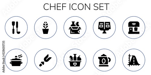 Modern Simple Set of chef Vector filled Icons