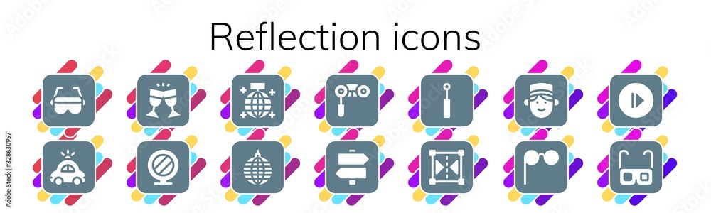 reflection icon set reflection icon set