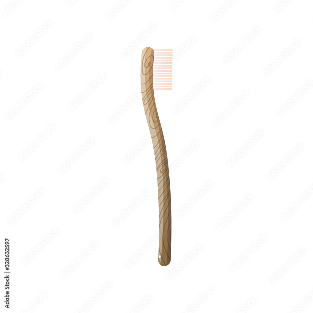 Beautiful toothbrush wood color of unusual shape. Beautiful toothbrush wood color of unusual shape.