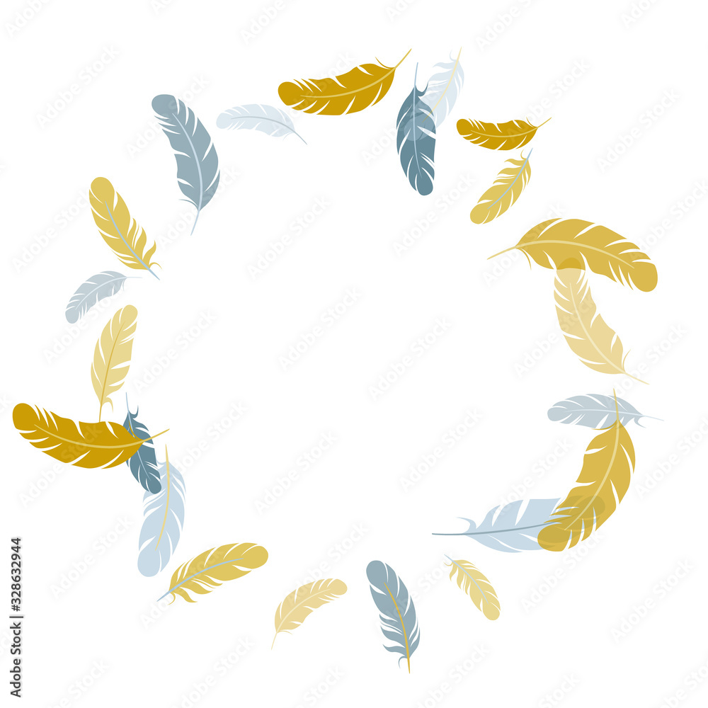 Flying feather elements airy vector design. Flying feather elements airy vector design.