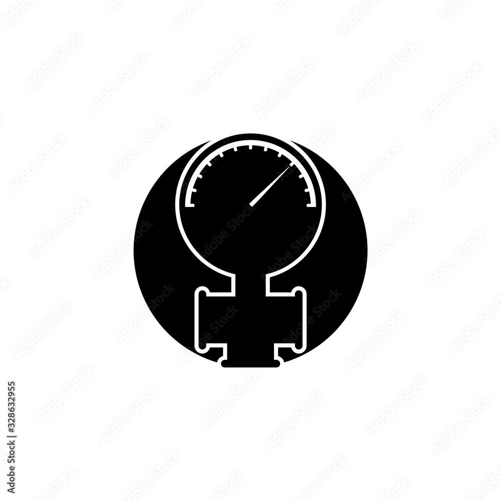 Pressure meter icon. Simple illustration of pressure meter icon for web Pressure meter icon. Simple illustration of pressure meter icon for web