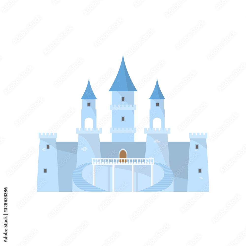 Blue fairy ice castle for beautiful king princess