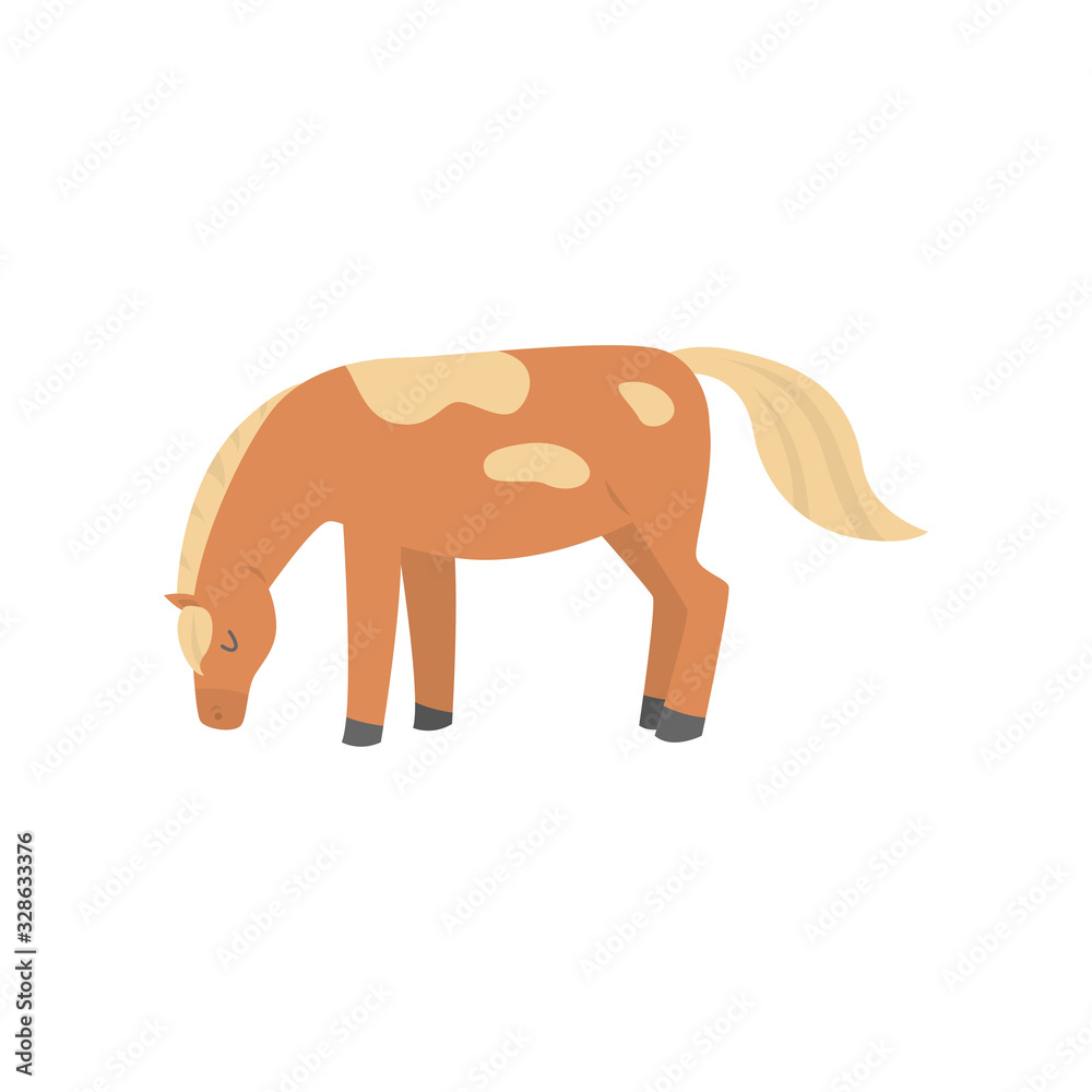 Obraz premium Cute beautiful cartoon horse. Graceful horse of an unusual coloring.