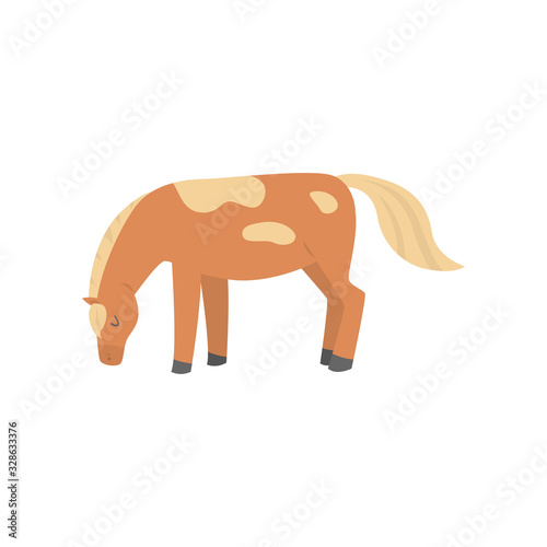 Cute beautiful cartoon horse. Graceful horse of an unusual coloring.