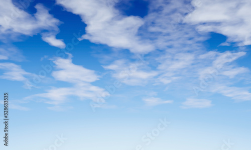 blue sky background with a tiny clouds. Sunshine clouds sky during morning background. Abstract blurred cyan gradient of peaceful nature.