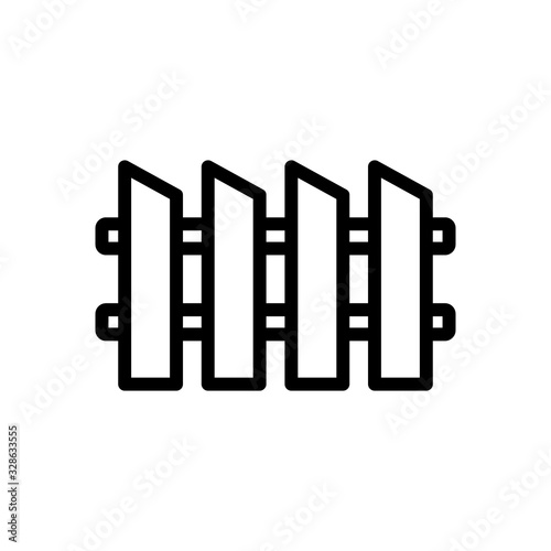 wooden fence icon vector. Thin line sign. Isolated contour symbol illustration