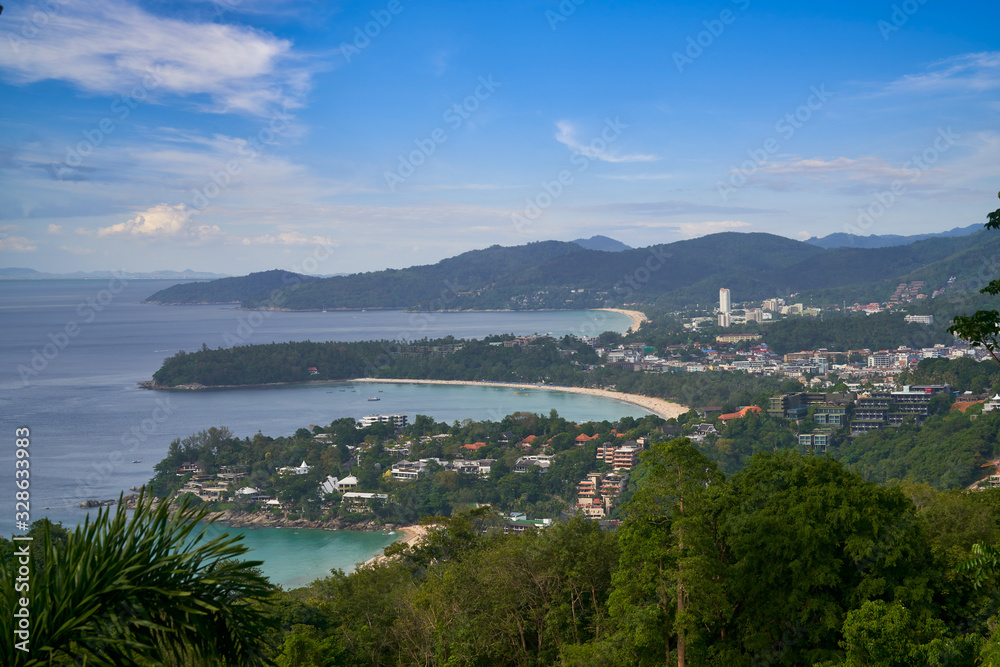 three bay viewpoint of landscape view in phuket