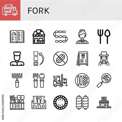 fork simple icons set