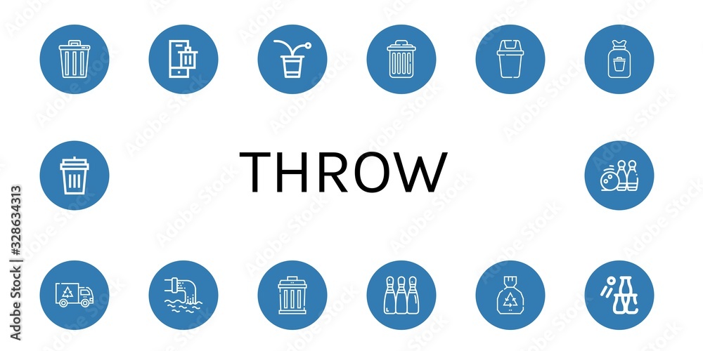 Set of throw icons