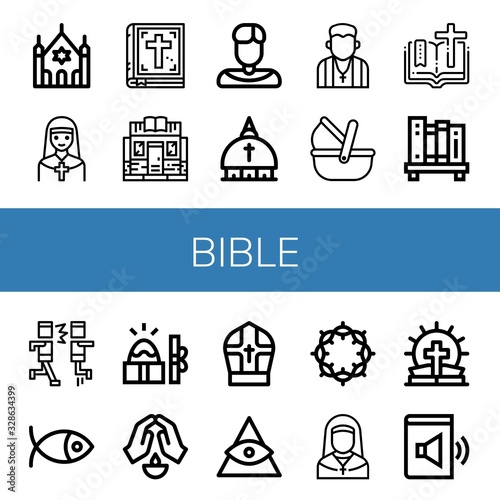 bible simple icons set