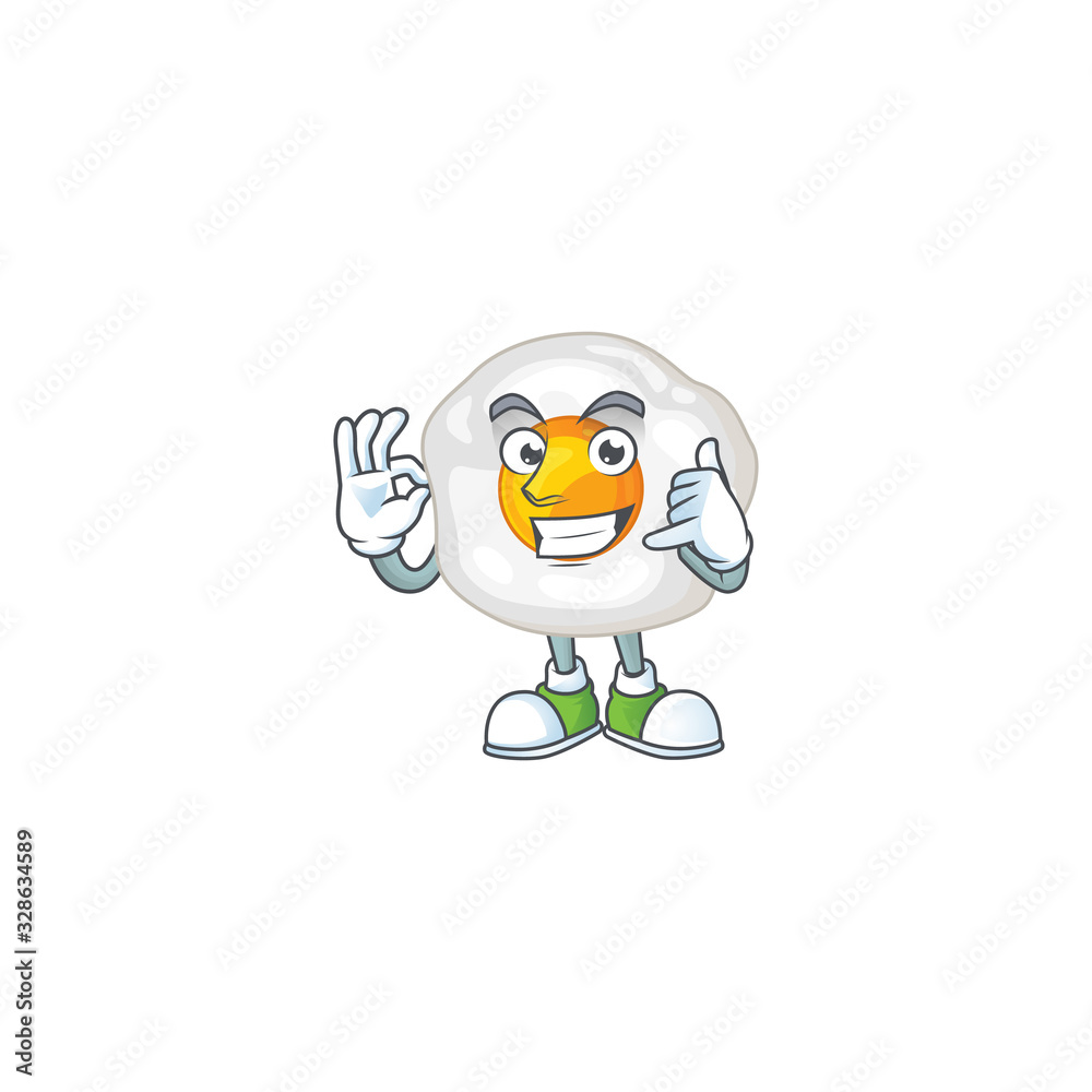 Call me funny gesture fried egg mascot cartoon design Call me funny gesture fried egg mascot cartoon design