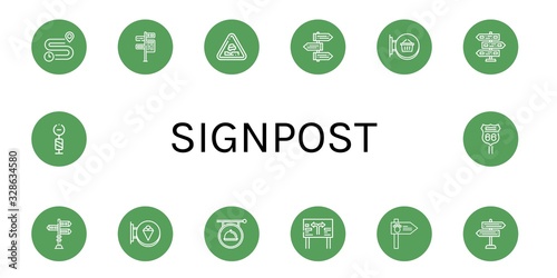 Set of signpost icons
