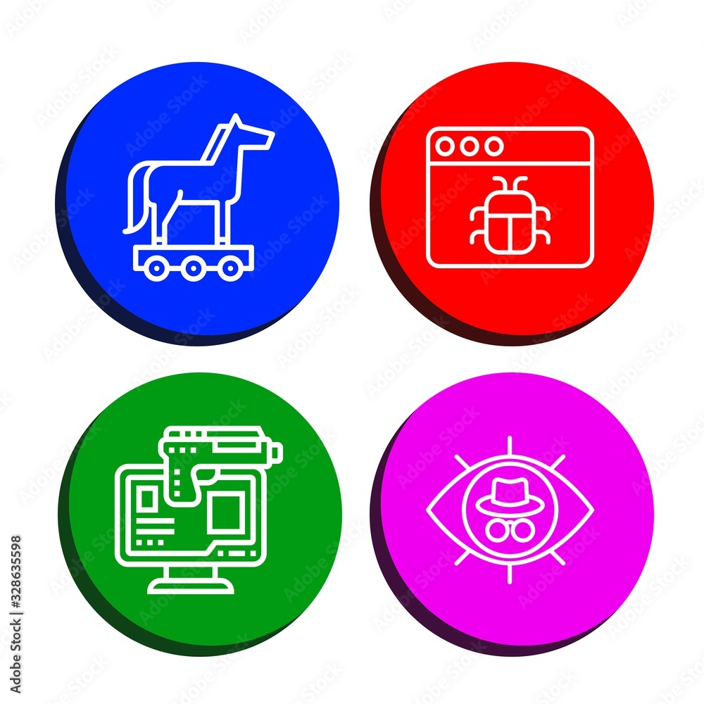 Set of cyber icons Set of cyber icons