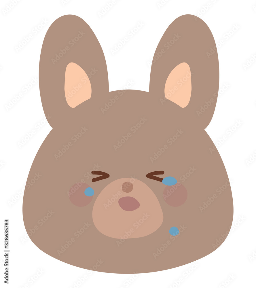 うさぎのイラスト 泣く 茶色 線なし うさぎのイラスト 泣く 茶色 線なし