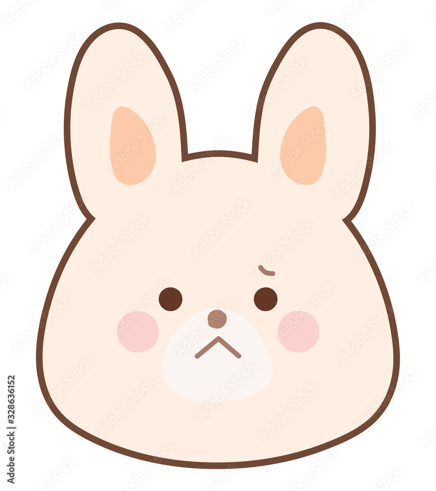 うさぎのイラスト しょんぼり 線あり うさぎのイラスト しょんぼり 線あり