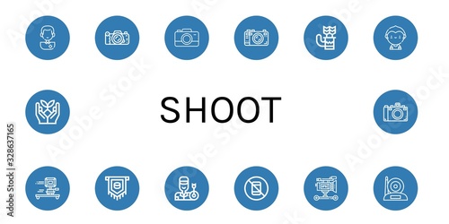 shoot simple icons set