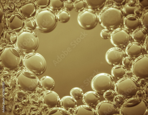 Macro shots soapy water bubbles close-up