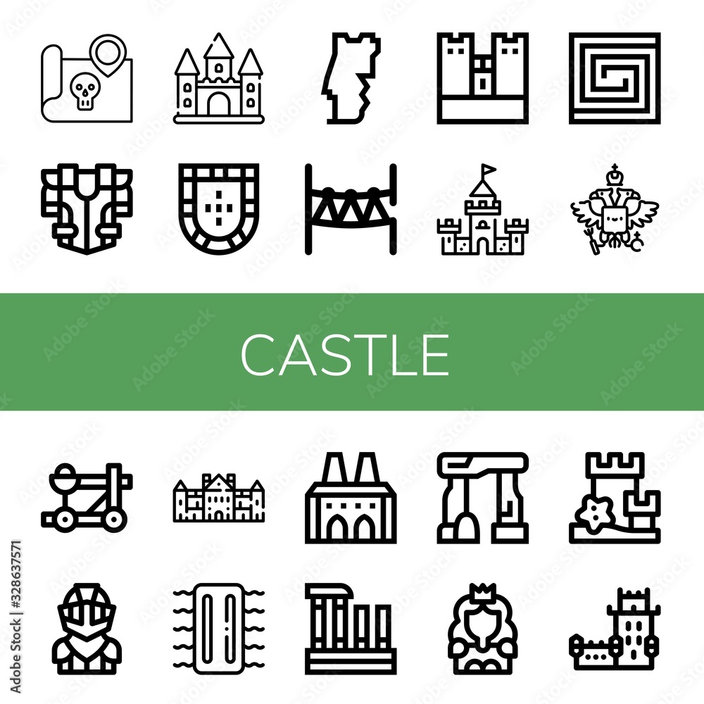Fototapeta premium Set of castle icons