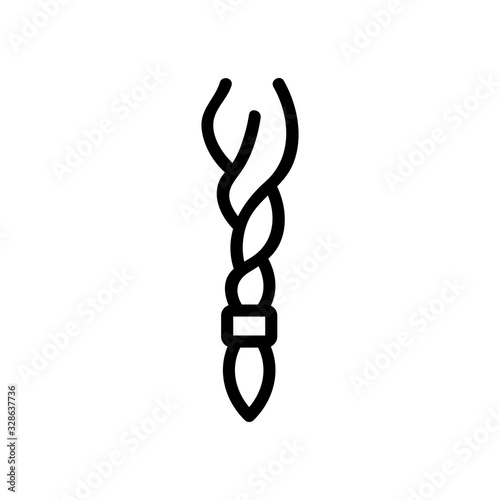 braid Icon vector. Thin line sign. Isolated contour symbol illustration