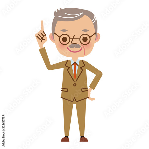 指差しをする社長・年輩のビジネスマン