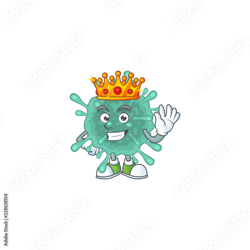 A Charismatic King of coronaviruses cartoon character design