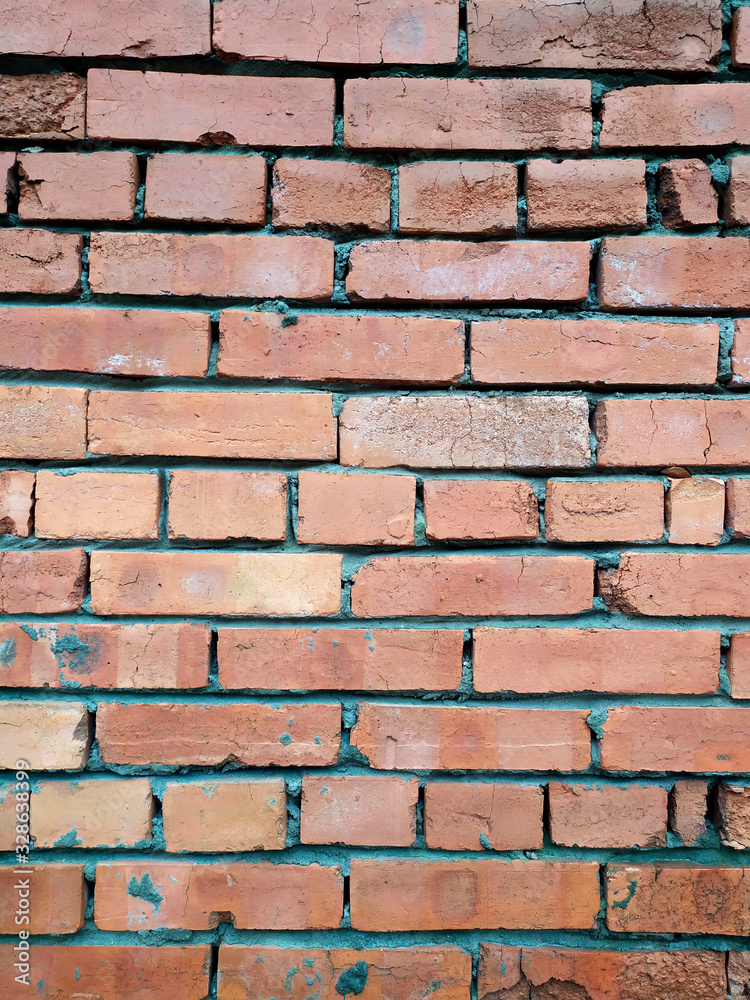 Obraz premium Red clay brick. Old brick wall. Classic brickwork.