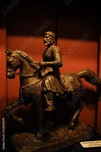 This is the statue of the great king Chatrapati Shivaji Maharaj in museum 