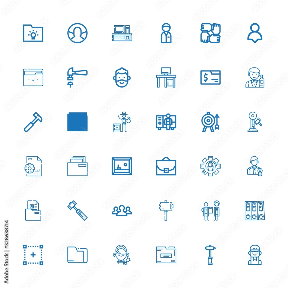 Editable 36 job icons for web and mobile