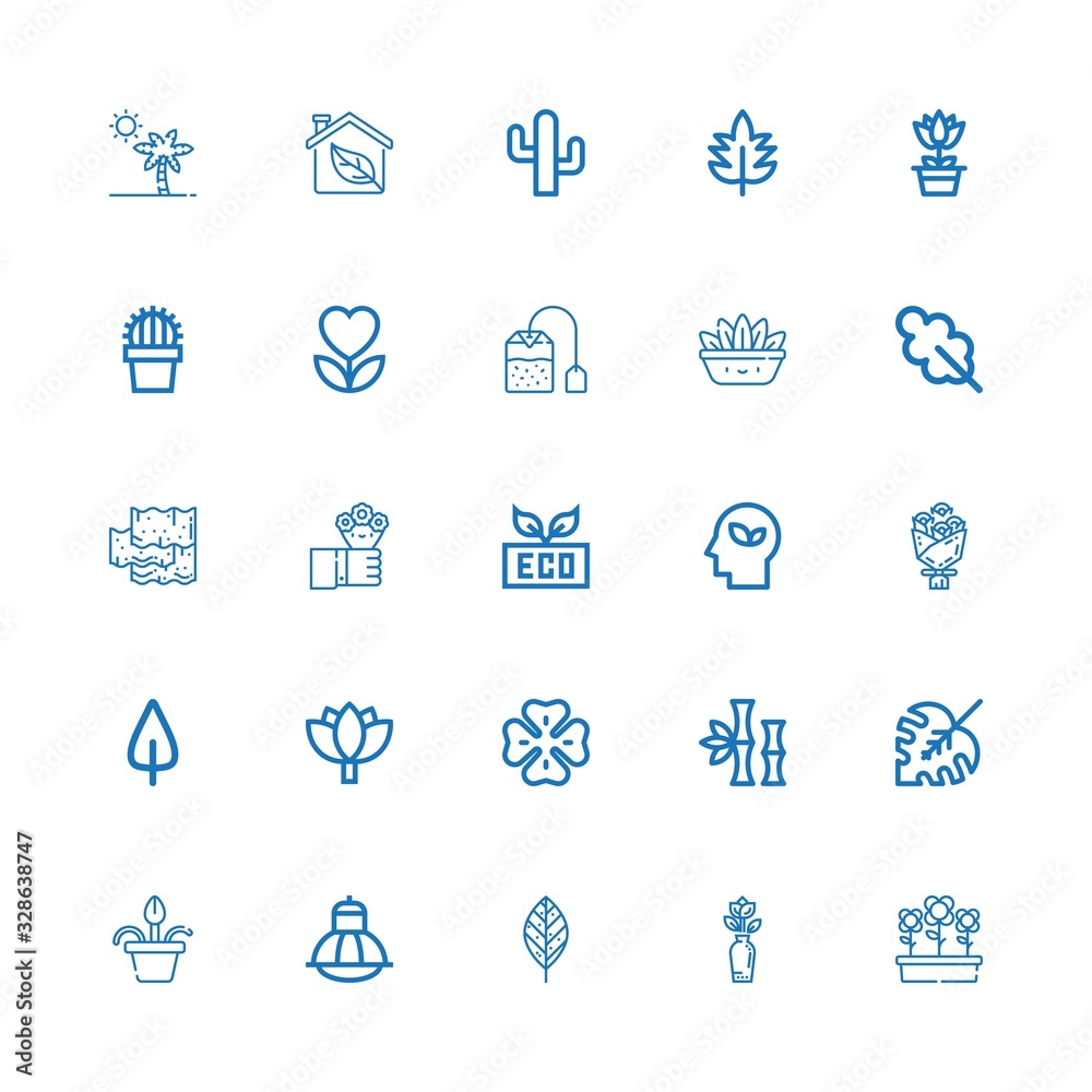 Editable 25 floral icons for web and mobile