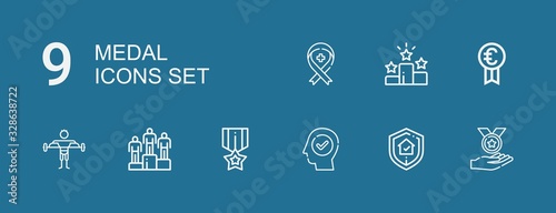 Editable 9 medal icons for web and mobile