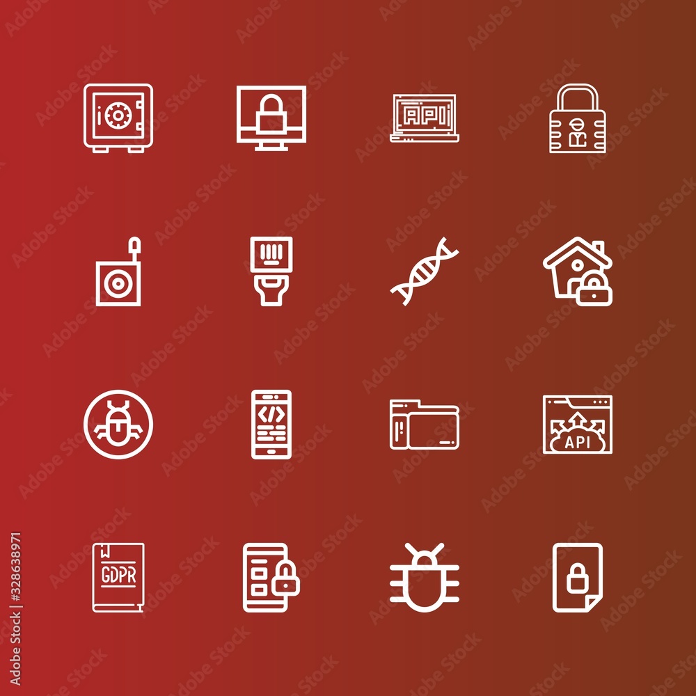 Editable 16 code icons for web and mobile Editable 16 code icons for web and mobile