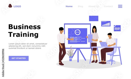 Business Training or Courses Vector Illustration Concept , Suitable for web landing page, ui,  mobile app, editorial design, flyer, banner, and other related occasion © Honeybe