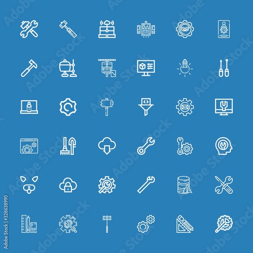 Editable 36 settings icons for web and mobile