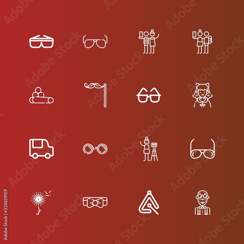Editable 16 hipster icons for web and mobile