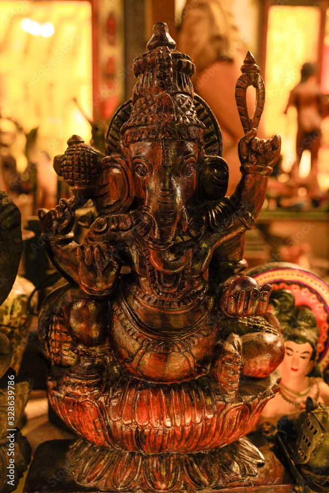 Antique lord ganesha statue in museum