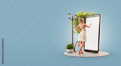 Unusual 3d illustration smart phone application