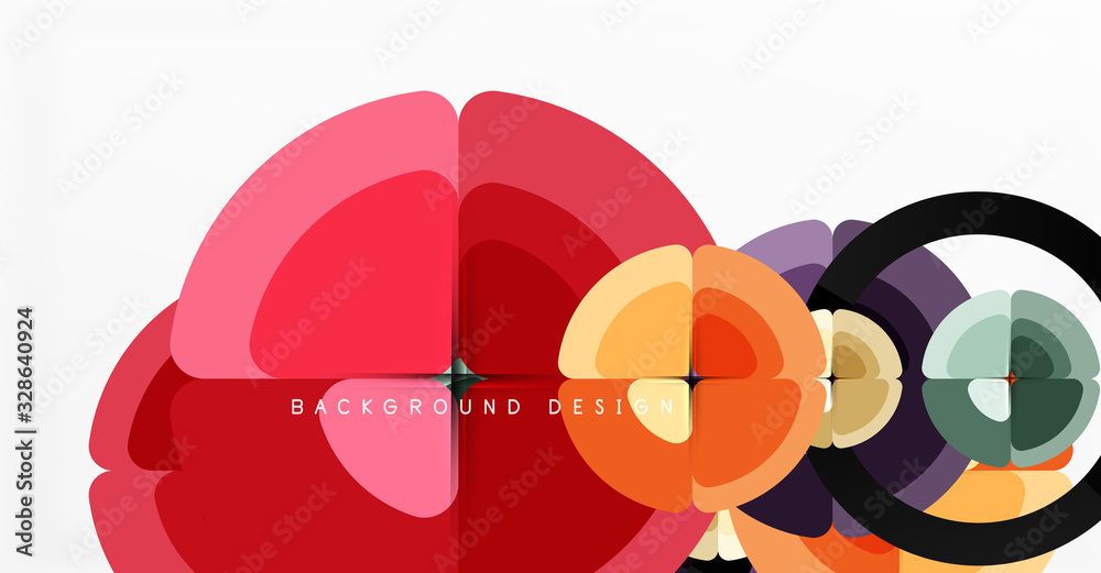 Fototapeta premium Abstract background, trendy color circles geometrical composition. Vector Illustration For Wallpaper, Banner, Background, Card, Book Illustration, landing page