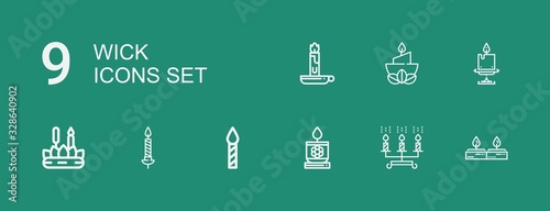 Editable 9 wick icons for web and mobile