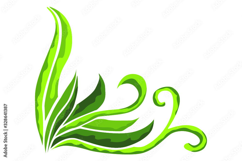 Green flora ornament decoration Green flora ornament decoration