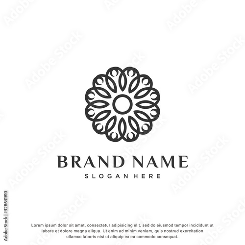 abstract flower logo.modern design.vector illustration concept