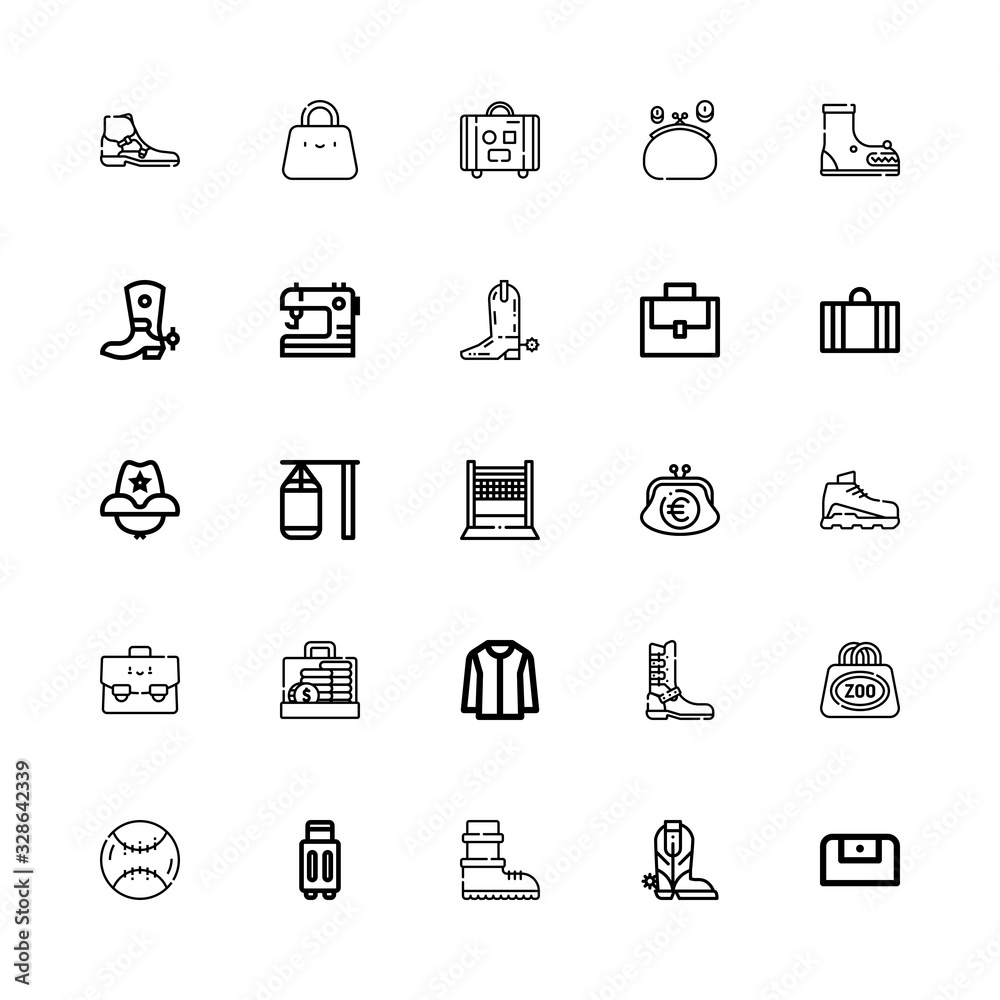 Editable 25 leather icons for web and mobile Editable 25 leather icons for web and mobile