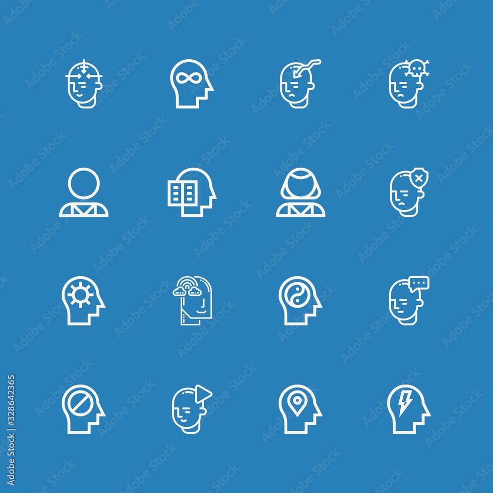 Editable 16 mental icons for web and mobile
