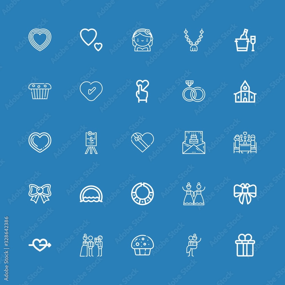 Editable 25 wedding icons for web and mobile