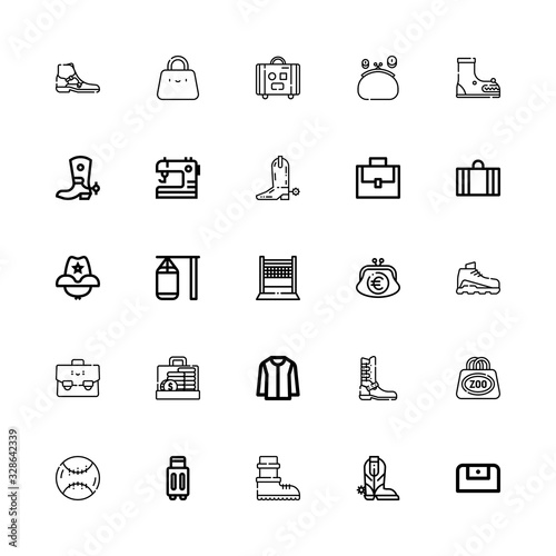 Editable 25 leather icons for web and mobile
