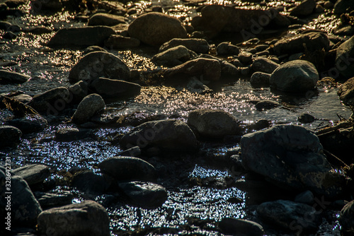 Beautiful mountain stream in the afternoon.