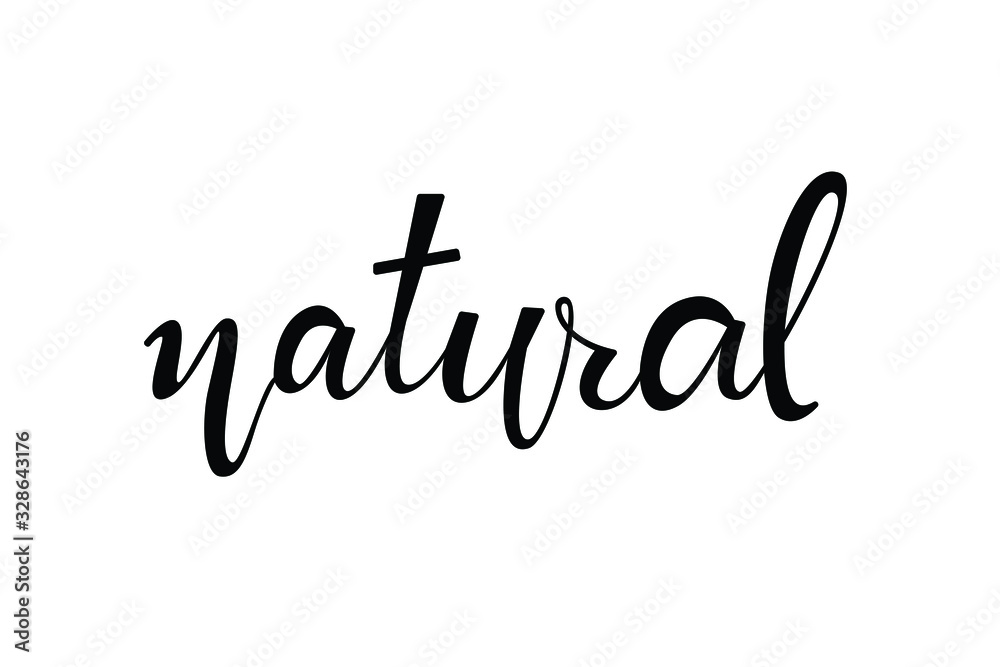 natural text in brush style vector