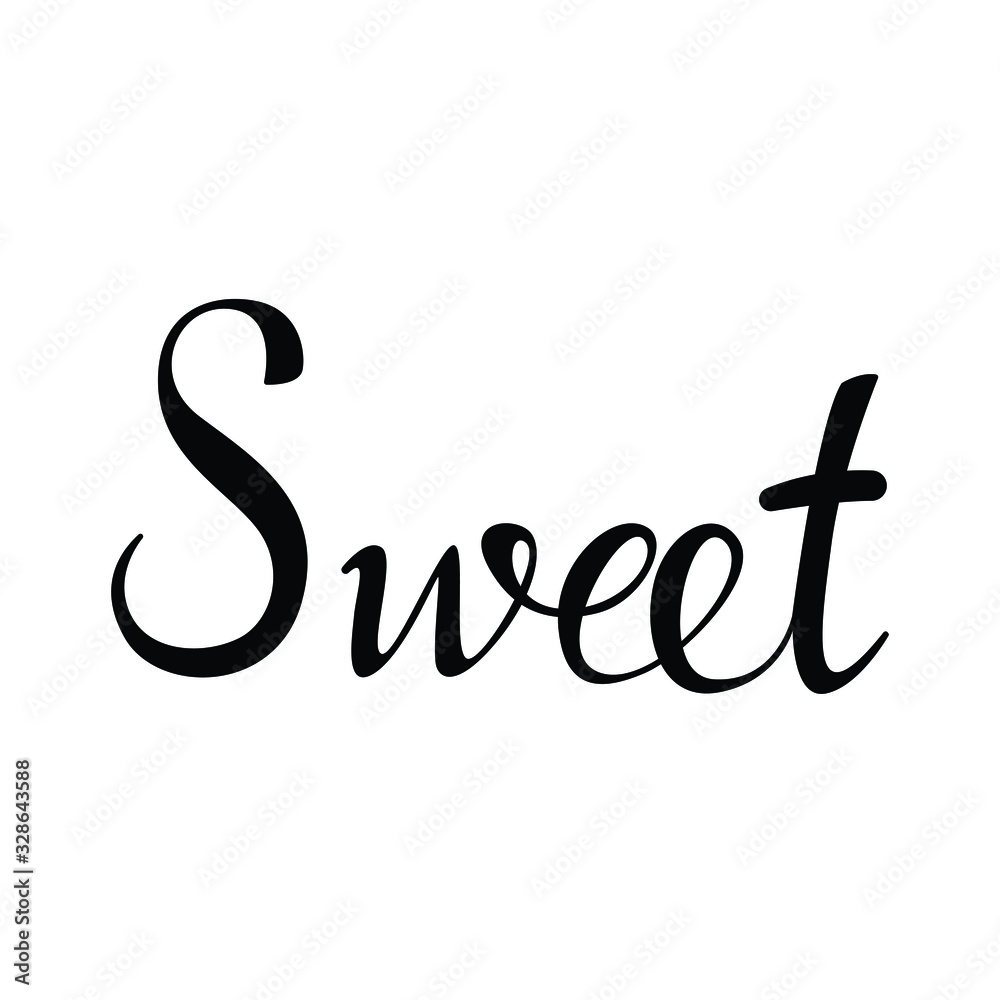 sweet text in brush style vector sweet text in brush style vector